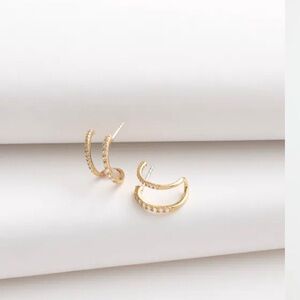🆕 MADEWELL Demi-Fine Pave Double Hoop Earrings